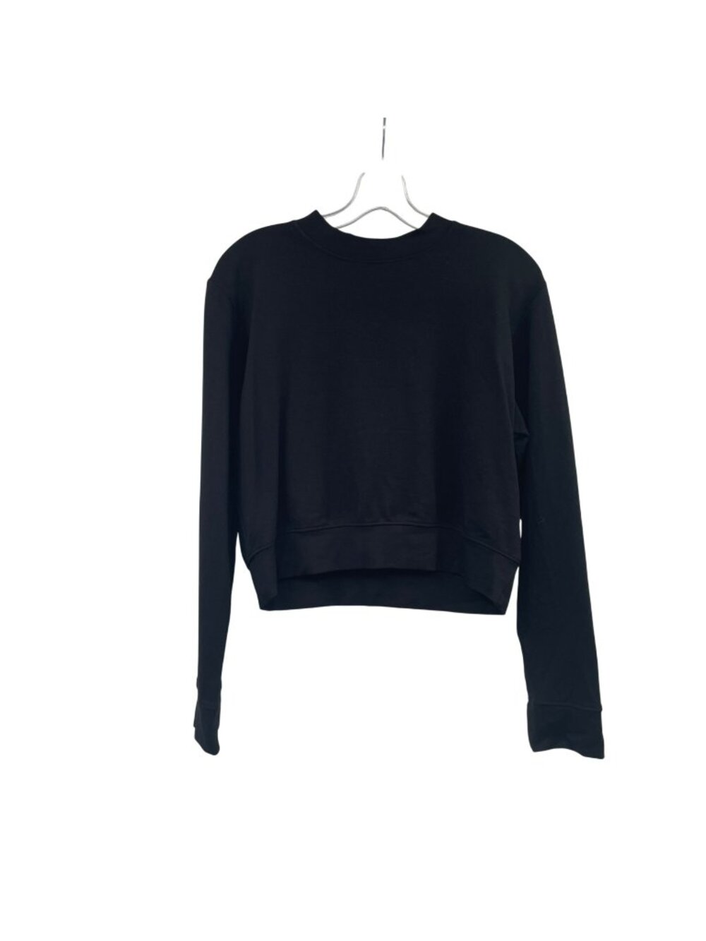 Halfheart Cropped Sweatshirt Long Sleeve Black Womens Size Large